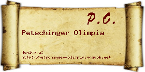 Petschinger Olimpia névjegykártya